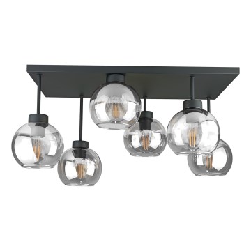 Tvirtinamas sietynas NESSA 6xE27/60W/230V juoda/permatoma