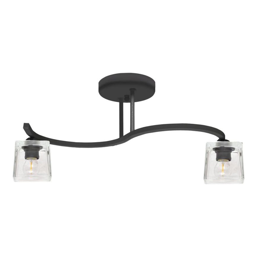 Tvirtinamas sietynas SANTOS 2xE27/15W/230V juoda/permatoma