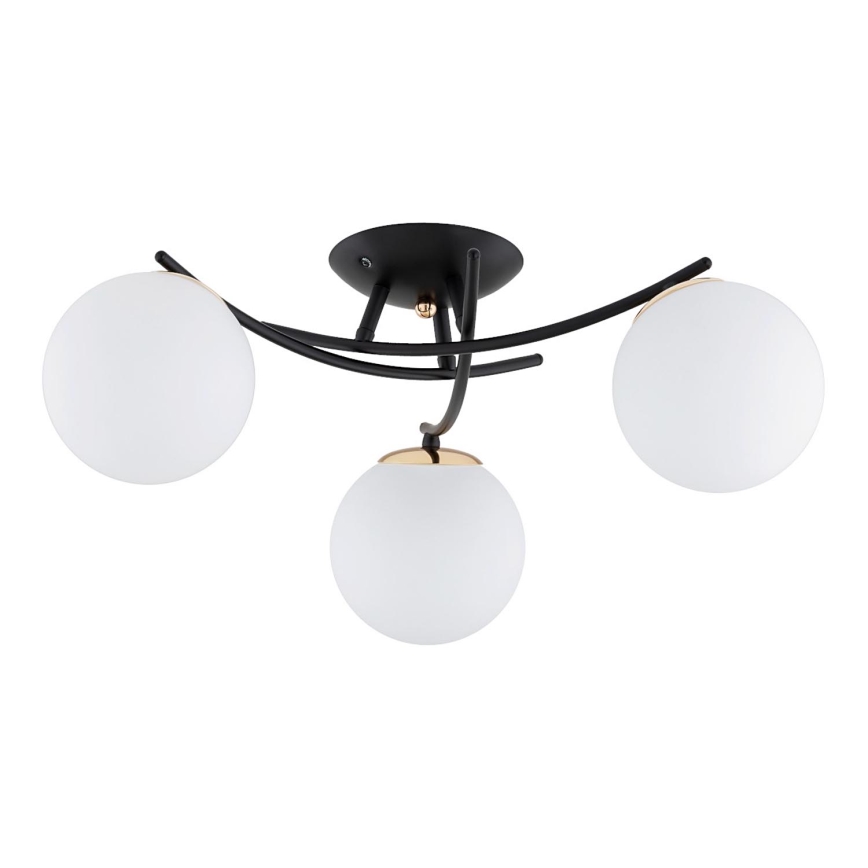 Tvirtinamas sietynas SAVI 3xE14/10W/230V juoda/auksas