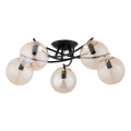 Tvirtinamas sietynas SAVI 5xE14/10W/230V juoda/auksas