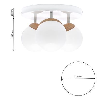 Tvirtinamas sietynas SFERA WOOD 3xE14/40W/230V