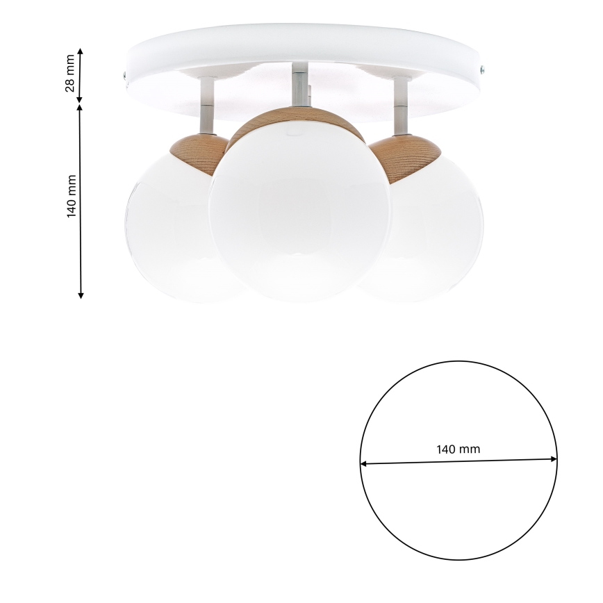 Tvirtinamas sietynas SFERA WOOD 3xE14/40W/230V