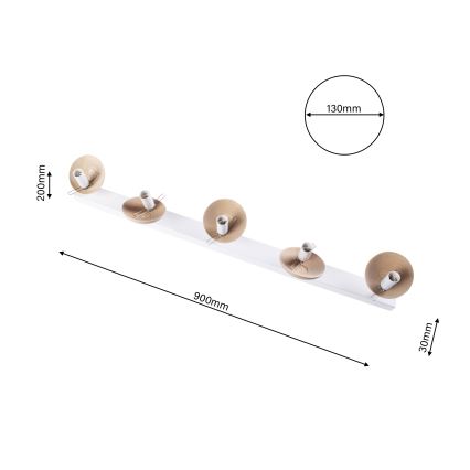 Tvirtinamas sietynas SFERA WOOD 5xE14/40W/230V