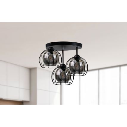 Tvirtinamas sietynas SOLO BLACK 3xE27/60W/230V diametras 30 cm