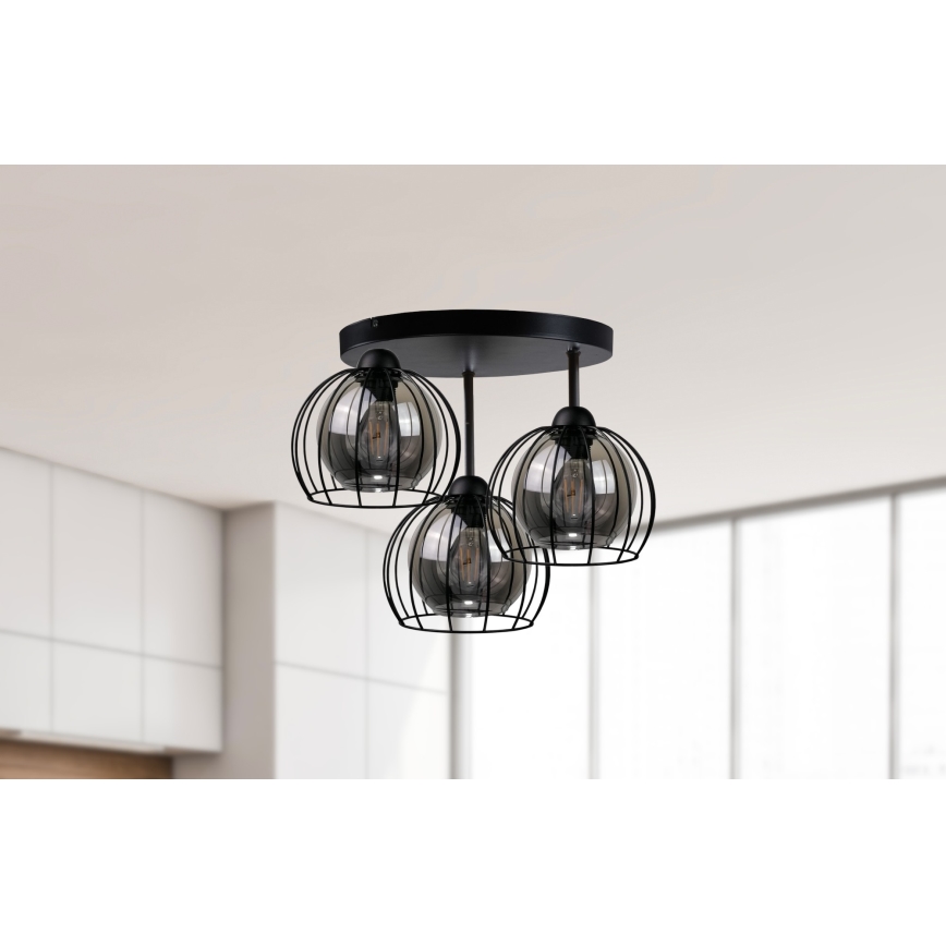 Tvirtinamas sietynas SOLO BLACK 3xE27/60W/230V diametras 30 cm