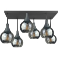 Tvirtinamas sietynas SOMA 6xE27/60W/230V juoda/dūminis juoda