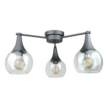 Tvirtinamas sietynas STAR 3xE27/60W/230V juoda/permatoma