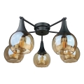 Tvirtinamas sietynas STAR 5xE27/60W/230V juoda/dūminis smėlio spalva