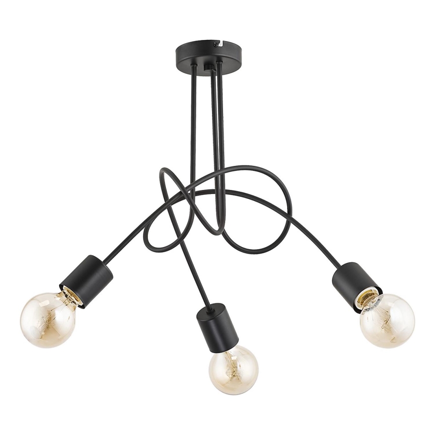 Tvirtinamas sietynas TANGO 3xE27/15W/230V juoda