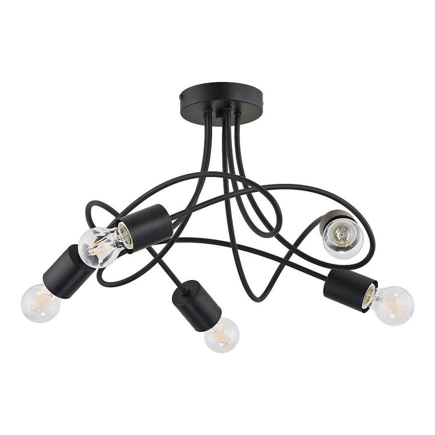 Tvirtinamas sietynas TARGO 5xE27/15W/230V juoda