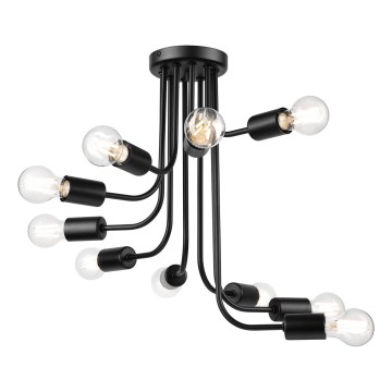 Tvirtinamas sietynas TRINITY 10xE27/15W/230V juoda