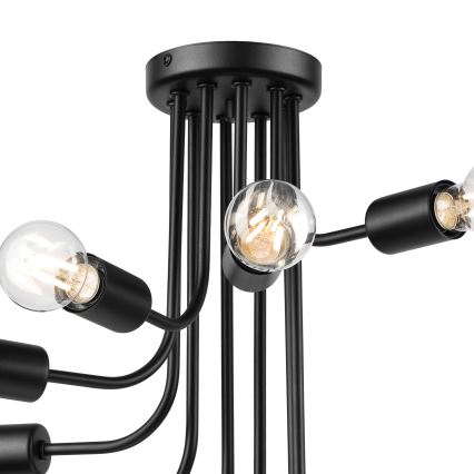 Tvirtinamas sietynas TRINITY 10xE27/15W/230V juoda