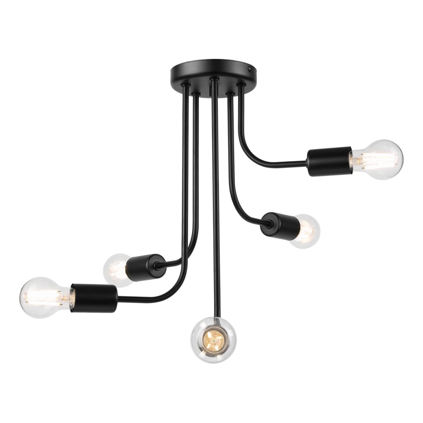 Tvirtinamas sietynas TRINITY 5xE27/15W/230V juoda