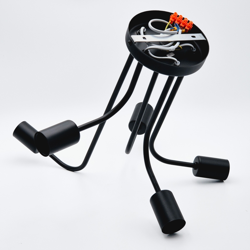 Tvirtinamas sietynas TRINITY 5xE27/15W/230V juoda