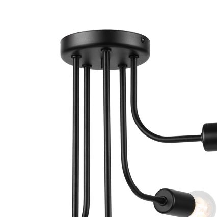 Tvirtinamas sietynas TRINITY 5xE27/15W/230V juoda