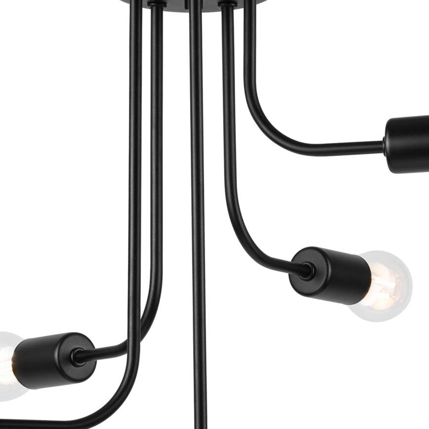 Tvirtinamas sietynas TRINITY 5xE27/15W/230V juoda