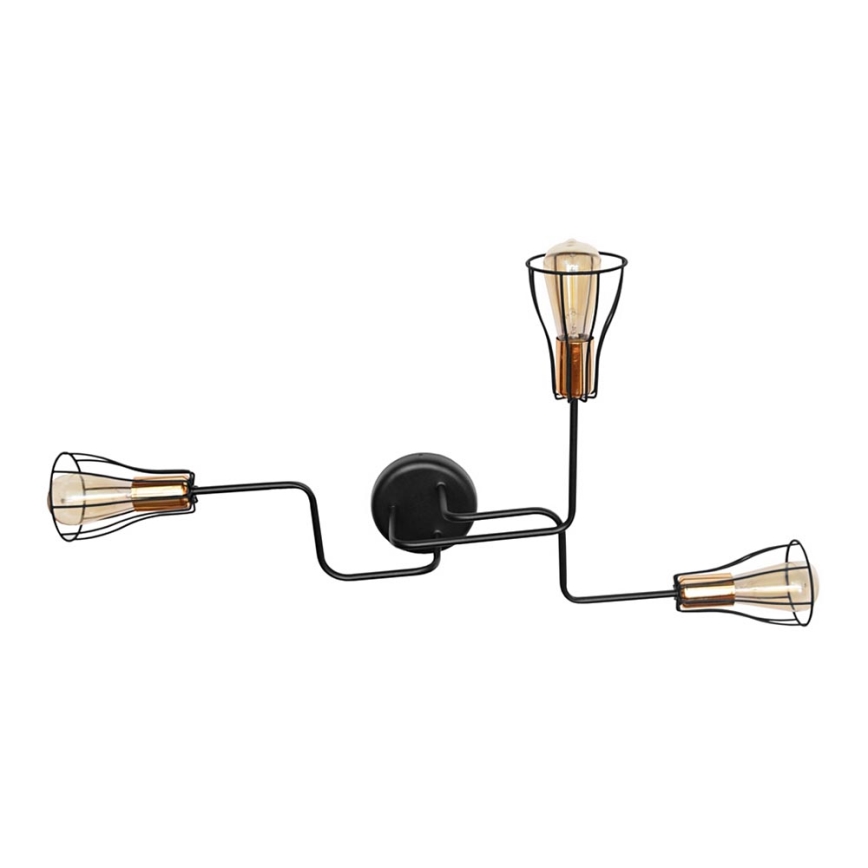 Tvirtinamas sietynas TUBE II 3xE27/15W/230V juoda