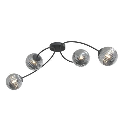 Tvirtinamas sietynas VIBRA 4xE14/10W/230V juoda/pilka