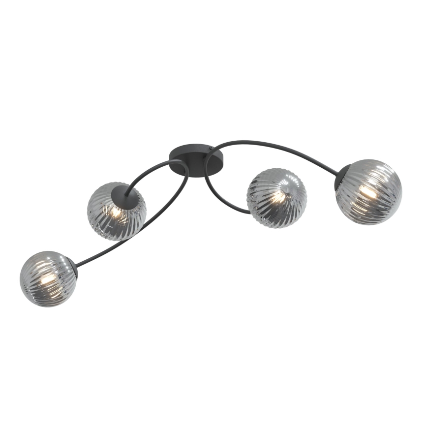 Tvirtinamas sietynas VIBRA 4xE14/10W/230V juoda/pilka