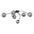 Tvirtinamas sietynas VIBRA 6xE14/10W/230V juoda/pilka
