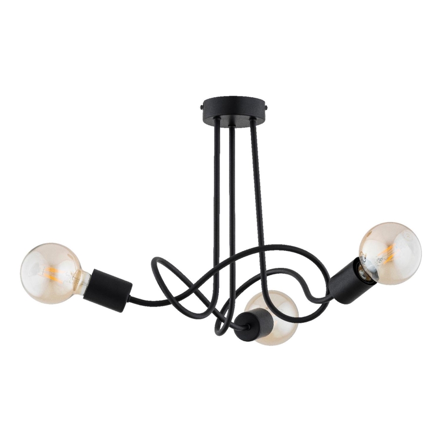 Tvirtinamas sietynas WINGO 3xE27/15W/230V juoda