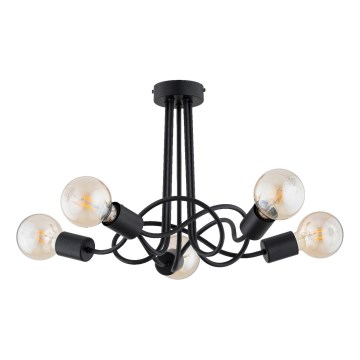 Tvirtinamas sietynas WINGO 5xE27/15W/230V juoda