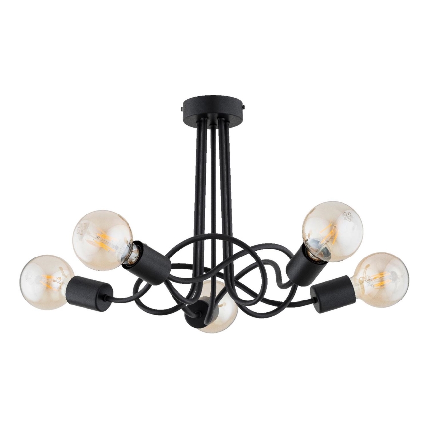Tvirtinamas sietynas WINGO 5xE27/15W/230V juoda