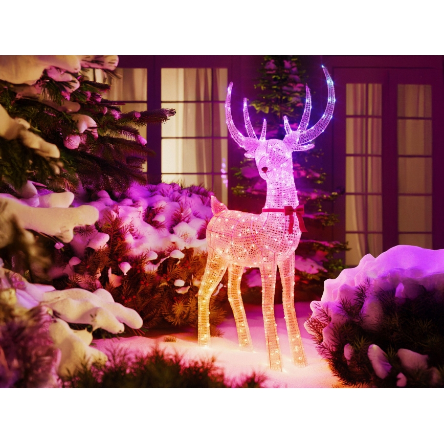 Twinkly - LED RGBW Dimeriuojamas lauko kalėdinis elnias REINGEERS 250xLED IP44 Wi-Fi