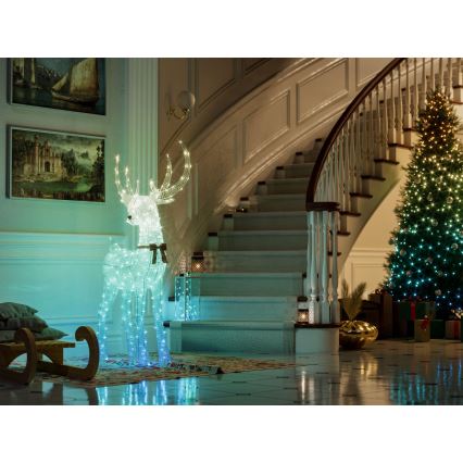 Twinkly - LED RGBW Dimeriuojamas lauko kalėdinis elnias REINGEERS 250xLED IP44 Wi-Fi
