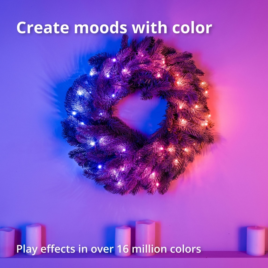 Twinkly - LED RGB Pritemdomas Kalėdinis vainikas 50xLED d. 60 cm Wi-Fi