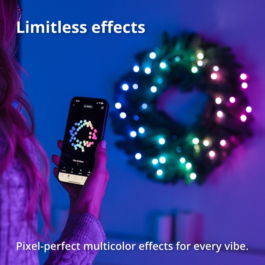 Twinkly - LED RGB Pritemdomas Kalėdinis vainikas 50xLED d. 60 cm Wi-Fi