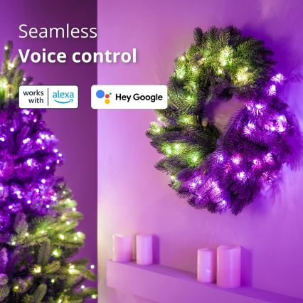 Twinkly - LED RGB Pritemdomas Kalėdinis vainikas 50xLED d. 60 cm Wi-Fi