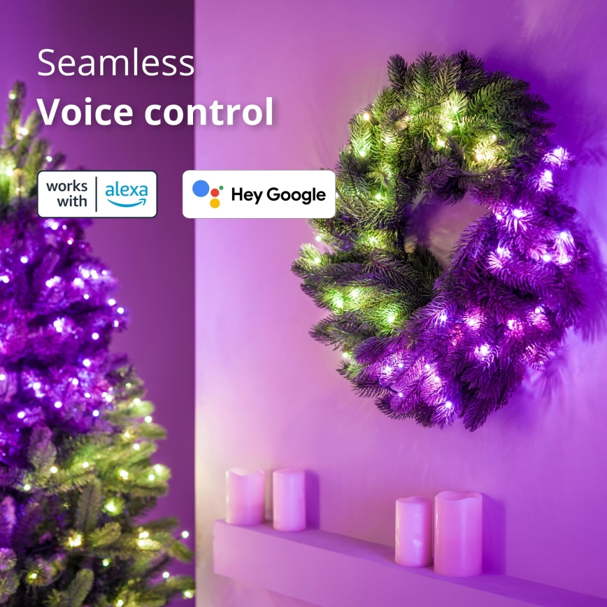 Twinkly - LED RGB Pritemdomas Kalėdinis vainikas 50xLED d. 60 cm Wi-Fi