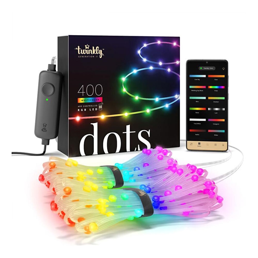 Twinkly - LED RGB Lauko šviesos reguliavimas juostelė DOTS 400xLED 20 m IP44 Wi-Fi