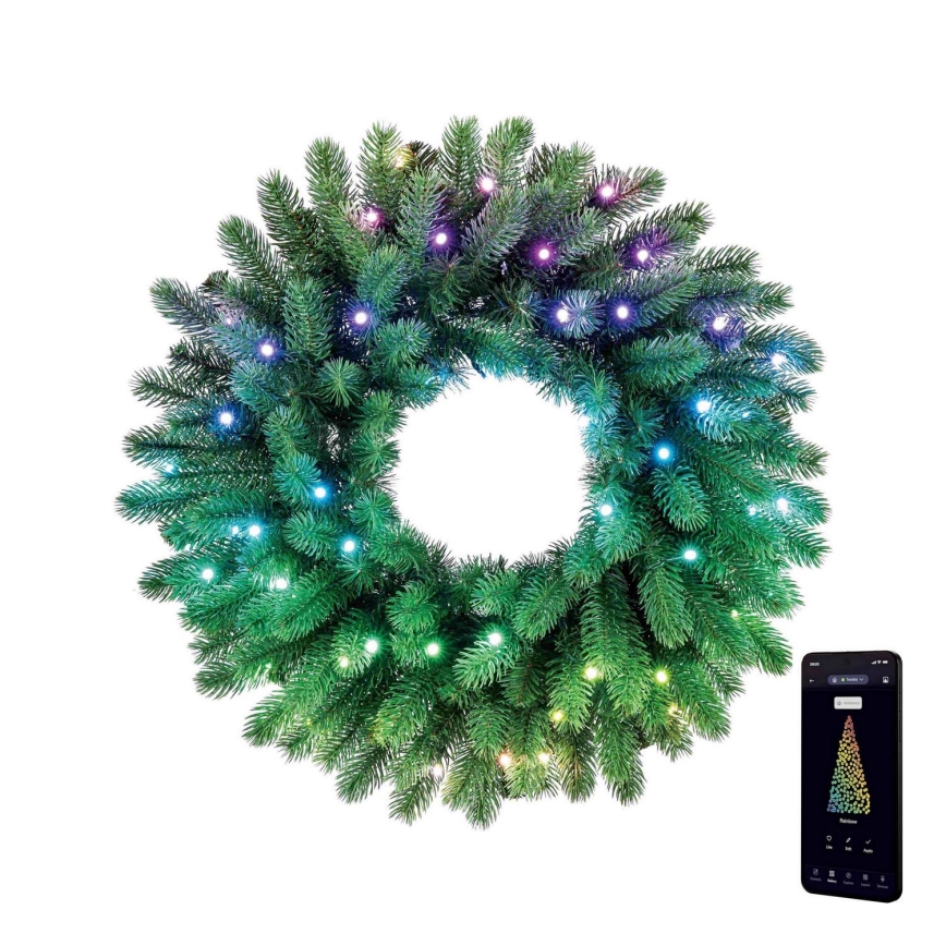 Twinkly - LED RGB Pritemdomas Kalėdinis vainikas 50xLED d. 60 cm Wi-Fi