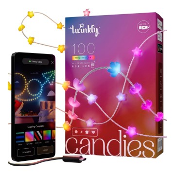 Twinkly - LED RGB reguliuojamo ryškumo girlianda CANDIES 100 LED 8 m USB Wi-Fi
