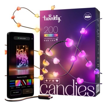 Twinkly - LED RGB šviesos reguliavimas Kelėdinė girlianda CANDIES 200xLED 14 m USB Wi-Fi