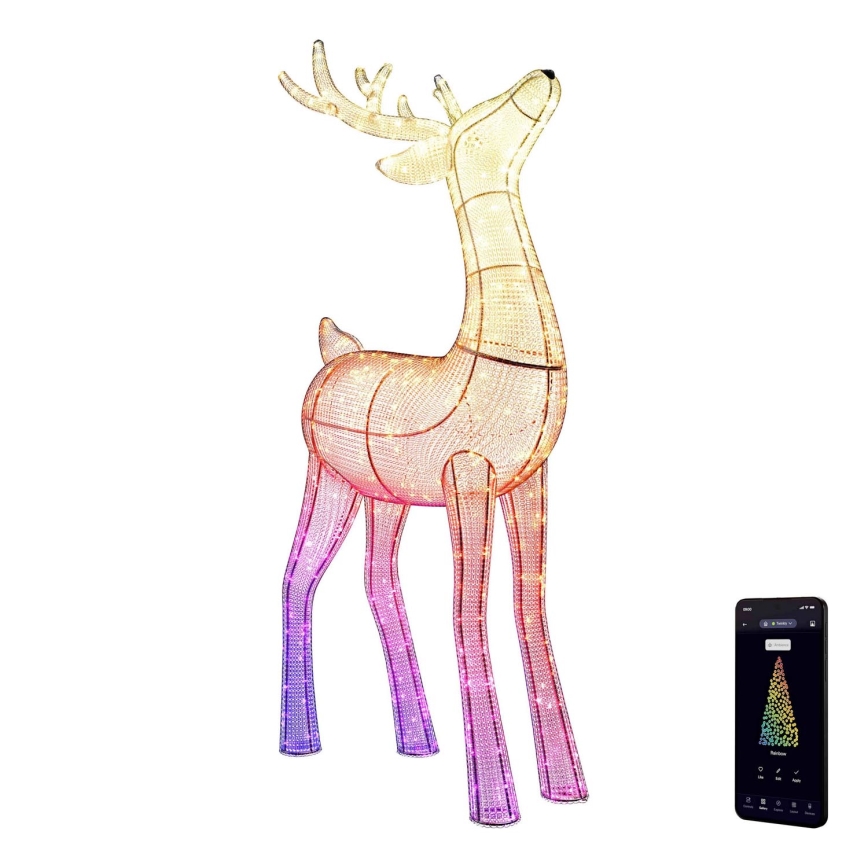Twinkly - LED RGBW Pritemdomas lauko Kalėdinis elnias  ELNIAS REINGEERS 240xLED IP44 Wi-Fi