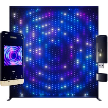Twinkly - LED RGBW Stmívatelný venkovní vánoční závěs LIGHTWALL 1120xLED 2,6x2,7 m IP44 Wi-Fi + Music Dongle