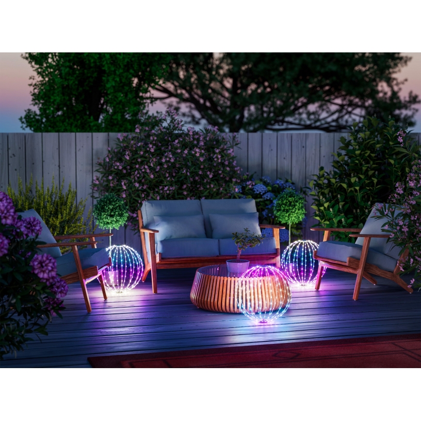 Twinkly - LED RGBW su reguliuojamu ryškumu lauko dekoracija SPHERE 210xLED IP44 Wi-Fi