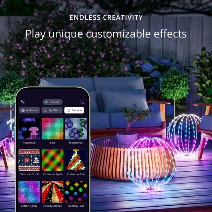 Twinkly - LED RGBW su reguliuojamu ryškumu lauko dekoracija SPHERE 210xLED IP44 Wi-Fi