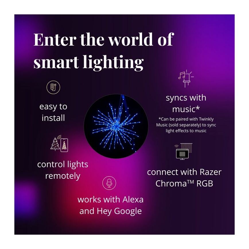 Twinkly - LED RGB šviesos reguliavimas lauko puansetija SPRITZER 200xLED IP44 Wi-Fi