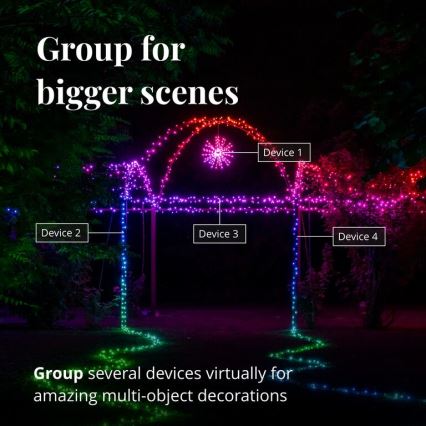 Twinkly - LED RGB šviesos reguliavimas lauko puansetija SPRITZER 200xLED IP44 Wi-Fi