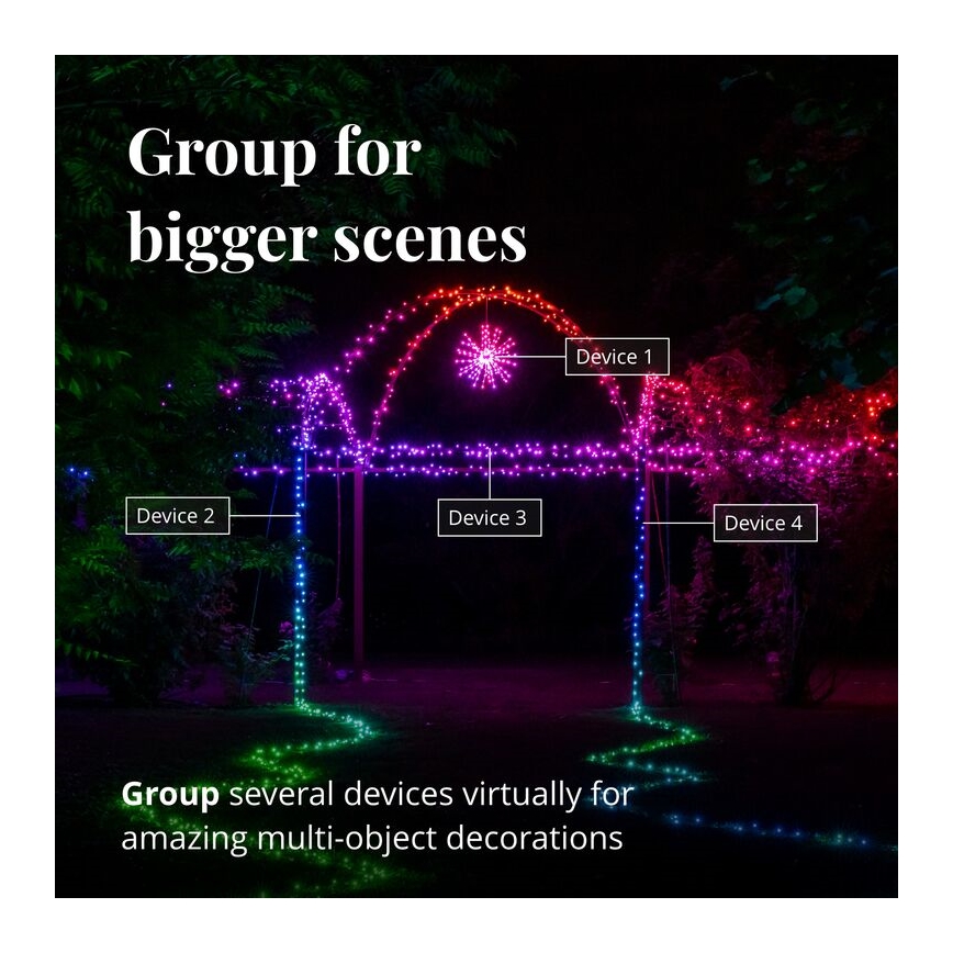 Twinkly - LED RGB šviesos reguliavimas lauko puansetija SPRITZER 200xLED IP44 Wi-Fi