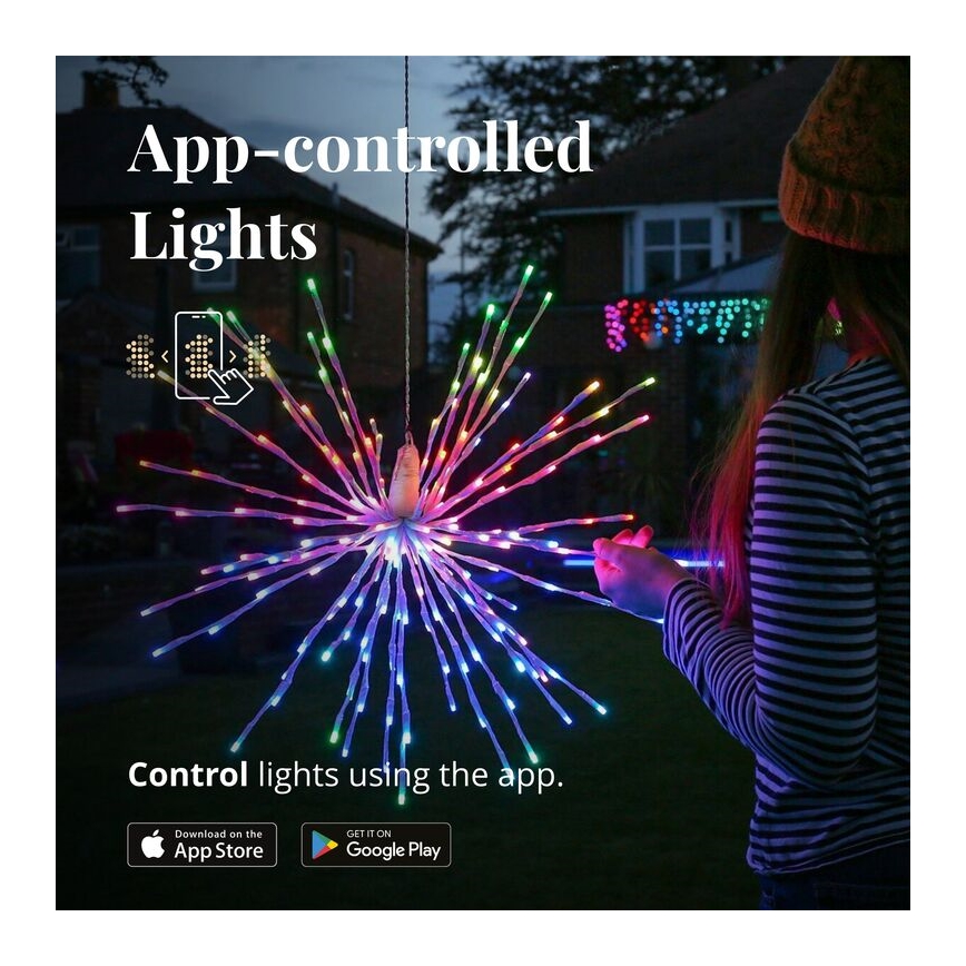 Twinkly - LED RGB šviesos reguliavimas lauko puansetija SPRITZER 200xLED IP44 Wi-Fi