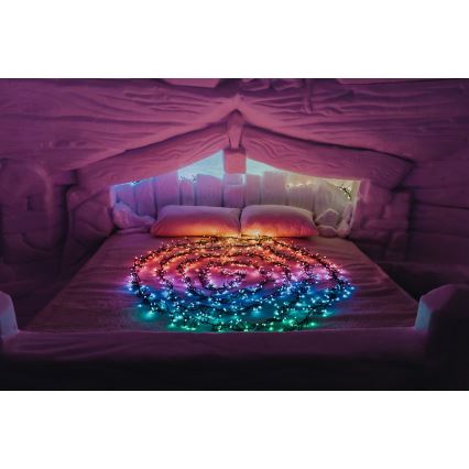 Twinkly – LED RGBW Pritemdoma lauko kalėdinė grandinėlė CLUSTER 400xLED 9,5m IP44 Wi-Fi