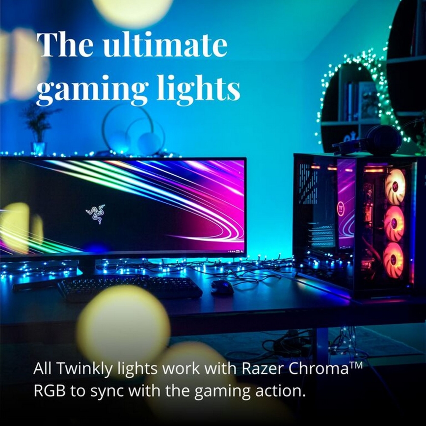 Twinkly – LED RGBW Pritemdoma lauko kalėdinė grandinėlė CLUSTER 400xLED 9,5m IP44 Wi-Fi