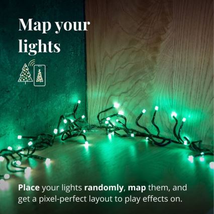 Twinkly – LED RGBW Pritemdoma lauko kalėdinė grandinėlė CLUSTER 400xLED 9,5m IP44 Wi-Fi