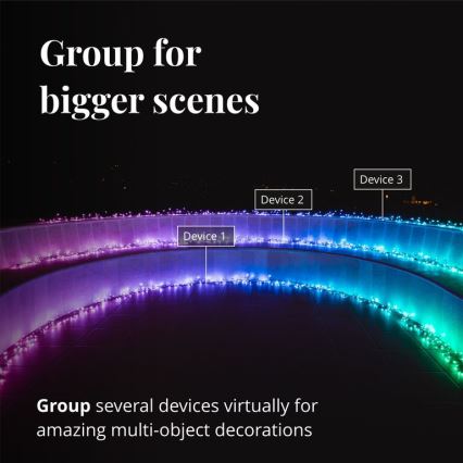 Twinkly – LED RGBW Pritemdoma lauko kalėdinė grandinėlė CLUSTER 400xLED 9,5m IP44 Wi-Fi