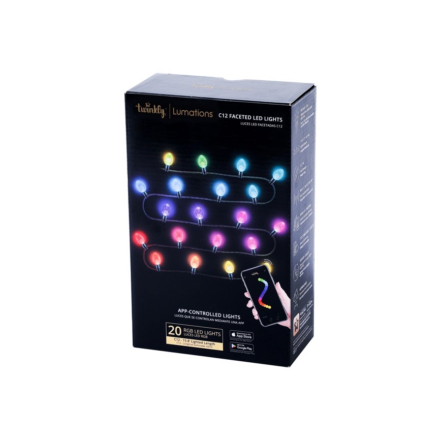 Twinkly - LED RGB šviesos reguliavimas lauko Kelėdinė girlianda FACETED 40xLED 14,5 m IP44 Wi-Fi